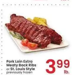 Albertsons Pork Loin Extra Meaty Back Ribs or St. Louis Style - previously frozen offer