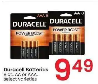 Albertsons Duracell Batteries - 8 ct., AA or AAA, select varieties offer