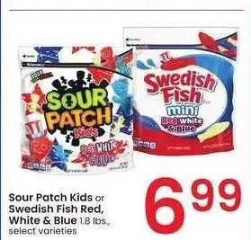 Albertsons Sour Patch Kids or Swedish Fish Red White & Blue - 1.8 lbs., select varieties offer