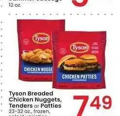 Albertsons Tyson Breaded Chicken Nuggets, Tenders or Patties - 23-32 oz., frozen, select varieties offer