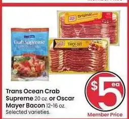 Albertsons Trans Ocean Crab Supreme 20 oz. or Oscar Mayer Bacon 12-16 oz. - Selected varieties offer