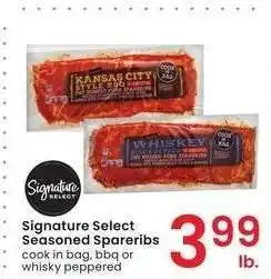 Albertsons Signature Select Seasoned Spareribs - cook in bag, bbq or whisky peppered offer