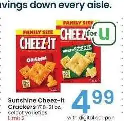 Albertsons Sunshine Cheez-It Crackers - 17.8-21 oz., select varieties offer