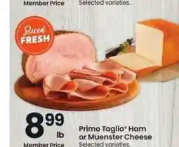 Albertsons Primo Taglio Ham or Muenster Cheese - Selected varieties offer
