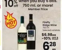 Albertsons Firefly Ridge Wine - 750 ml. Selected varietals offer