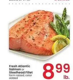Albertsons Fresh Atlantic Salmon or Steelhead Fillet - farm raised, color added offer