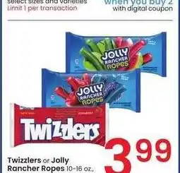 Albertsons Twizzlers or Jolly Rancher Ropes - 10-16 oz., select varieties offer