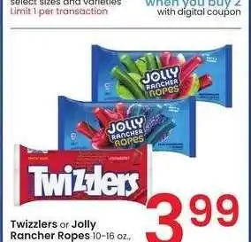 Albertsons Twizzlers or Jolly Rancher Ropes - 10-16 oz., select varieties offer