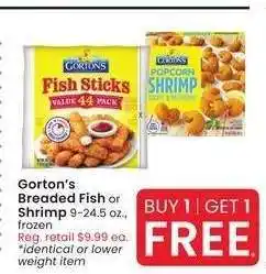 Albertsons Gorton's Breaded Fish or Shrimp - 9-24.5 oz., frozen offer