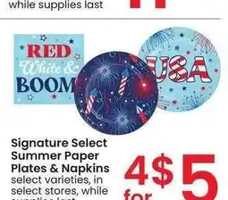 Albertsons Signature Select Summer Paper Plates & Napkins - select varieties offer