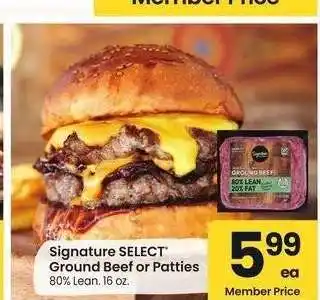 Albertsons Signature SELECT Ground Beef or Patties - 80% Lean. 16 oz offer