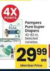 Albertsons Pampers Pure Super Diapers - 42-82 ct. Selected varieties offer