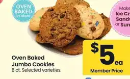 Albertsons Oven Baked Jumbo Cookies - 8 ct. Selected varieties offer