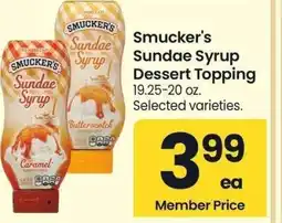 Albertsons Smucker's Sundae Syrup Dessert Topping - 19.25-20 oz. Selected varieties offer