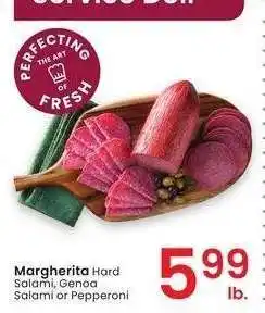 Albertsons Margherita Hard Salami, Genoa Salami or Pepperoni offer