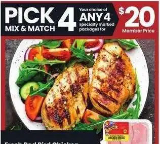 Albertsons Fresh Red Bird Chicken - PICK 4 MIX & MATCH offer