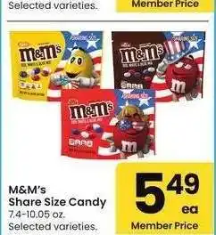 Albertsons M&M'S Share Size Candy - 7.4-10.05 oz. Selected varieties offer