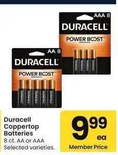 Albertsons Duracell Coppertop Batteries* - 8 ct. AA or AAA Selected varieties offer