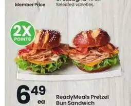 Albertsons ReadyMeals Pretzel Bun Sandwich - Selected varieties offer
