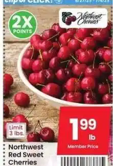 Albertsons Northwest Red Sweet Cherries offer