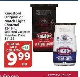 Albertsons Kingsford Original or Match Light Charcoal - 12-16 lb. Selected varieties Member Price: $11.99 offer