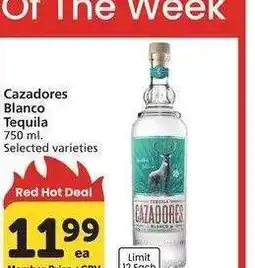 Albertsons Cazadores Blanco Tequila - 750 ml. Selected varieties offer