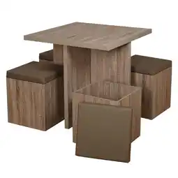 Walmart Mainstays 5-Piece Dexter Dining Room/Kitchen Set with Storage Ottoman, Multiple Colors offer