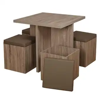 Walmart Mainstays 5-Piece Dexter Dining Room/Kitchen Set with Storage Ottoman, Multiple Colors offer