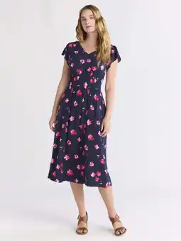 Walmart Time and Tru Women's and Women's Plus Smocked Waist Midi Dress, Sizes XS-4X offer