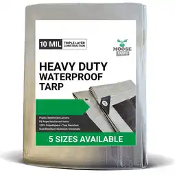 Walmart Moose Supply 10 Mil Heavy Duty Waterproof Poly Tarp Cover, Silver, 10' x 12' offer