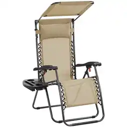Walmart Yaheetech 26in Outdoor Zero Gravity Chair with Cupholder and Pillow, Beige offer