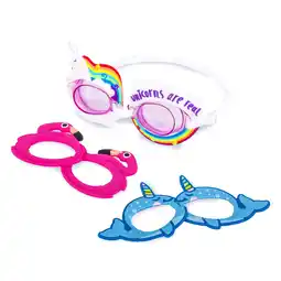 Walmart Dolfino 3-in-1 Swim Goggle Set for Children, Unicorn, Narwhal, and Flamingo, Multi-Color, Unisex offer