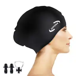Walmart REDESS Women Silicone Swimming Cap, Swim Hats for Long Hair for Women and Men -Black offer