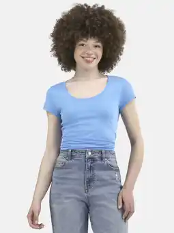 Walmart No Boundaries Scoop Neck Tee with Short Sleeves, Women's offer