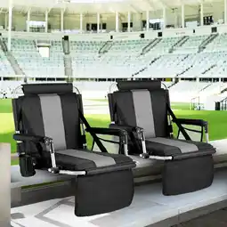 Walmart Sophia&William Set of 2 Portable Stadium Chair Stadium Seat for Bleacher with Cup Holder offer