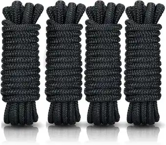 Walmart Kohree 4 Pack Boat Dock Lines - 15 'x 3/8 Double Braided Nylon Boat Dock Lines with 12 Eyelet, Black offer