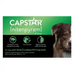 Walmart CAPSTAR (Nitenpyram) Fast-Acting Oral Flea Treatment for Large Dogs (over 25 lbs), 6 Tablets, 57 mg offer