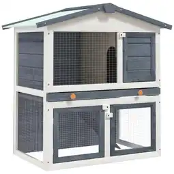 Walmart vidaXL Rabbit Hutch Bunny Cage with Pull Out Tray Pet House Solid Pine Wood offer