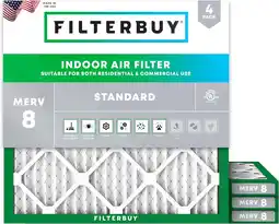 Walmart Filterbuy 19x19x1 MERV 8 Dust Defense, Pleated HVAC AC Furnace Air Filters (4-Pack) offer