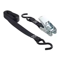 Walmart Hyper Tough 12 ft x 1 in Black Ratchet Tie-Down with Coated S-Hooks offer