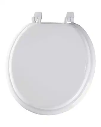 Walmart Bemis Round Enameled Wood Toilet Seat in White with Top-Tite Hinge offer