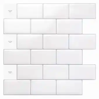 Walmart Art3d 10-Sheet 12 x 12 Peel and Stick Backsplash Subway Tiles for Kitchen offer