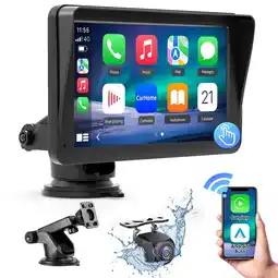Walmart 7'' Wireless Apple Carplay Car Stereo for Universal Vehicle GPS with 1080P Rear Camera offer