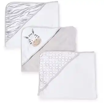 Walmart Spasilk Baby 3 Pack Soft Terry Hooded Towel Set for Newborn Boys and Girls, Gray Zebra offer