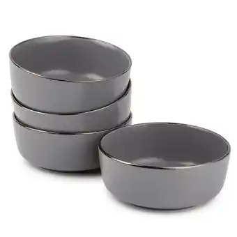Walmart Thyme & Table Serveware Gray Ava Stoneware Contemporary Round Bowls, 4 Count offer