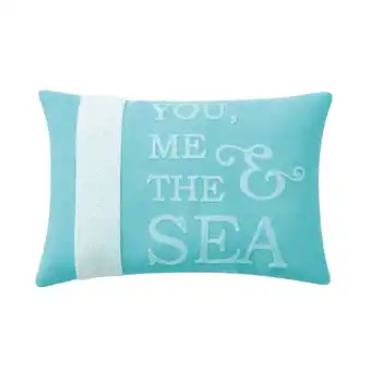 Walmart Mainstays You, Me and the Sea Decorative Pillow, 14 x 20, Aqua offer