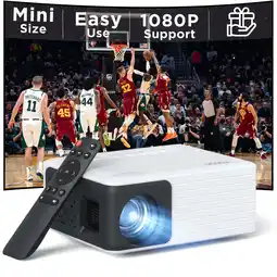 Walmart YT Mini Projector with WiFi & Bluetooth, Full HD 1080P Support, LCD, White, 1 Pack offer