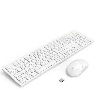 Walmart Wireless Keyboard and Mouse, Silent 2.4GHz Cordless Combo-White-Wagpak offer