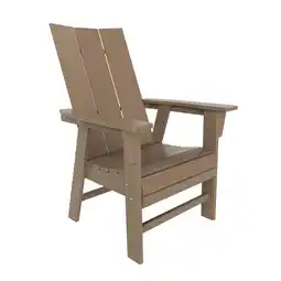 Walmart WestinTrends Ashore Outdoor Patio HDPE Plastic Modern Adirondack Dining Chair, Weathered Wood offer