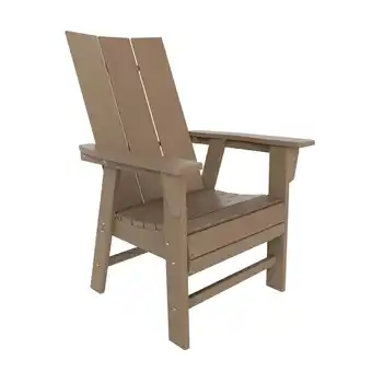Walmart WestinTrends Ashore Outdoor Patio HDPE Plastic Modern Adirondack Dining Chair, Weathered Wood offer